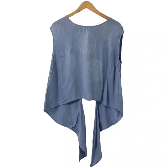 ICHI | Seashell Lightweight Flowy Soft Viscose Blue Sleeveless Blouse Tank Top - Picture 1 of 7